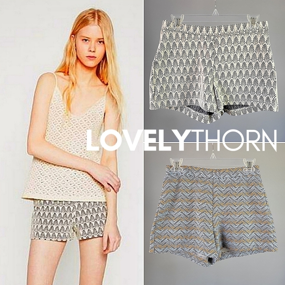 ZARA // textured jacquard knit pull on shorts 2 design choices